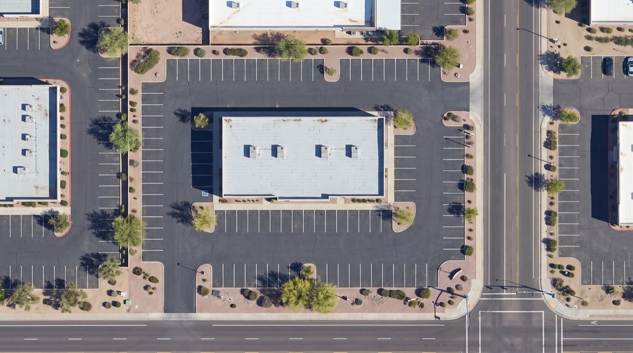 Aerial view of the sample parcel